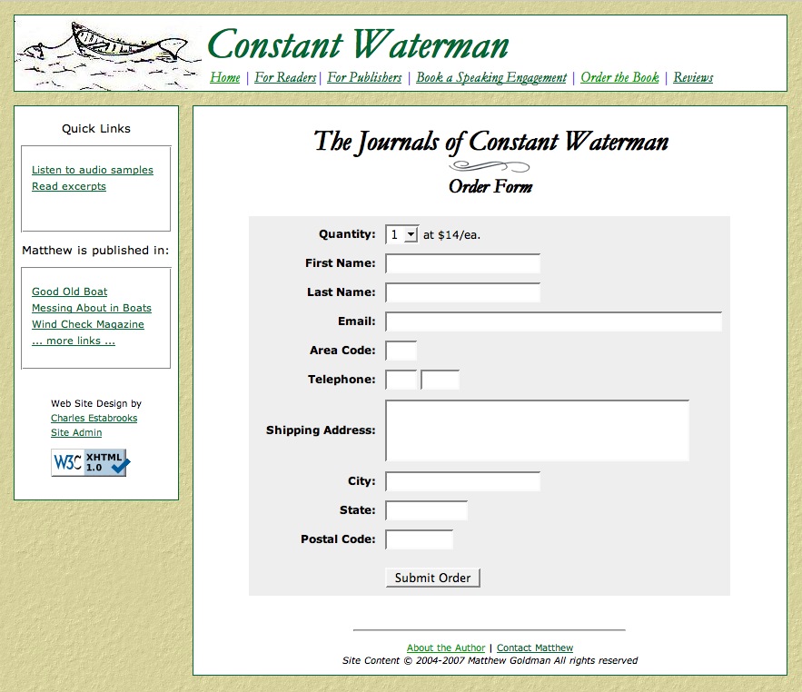 Constant Waterman Web Site