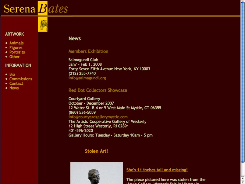 Serena Bates Web Site